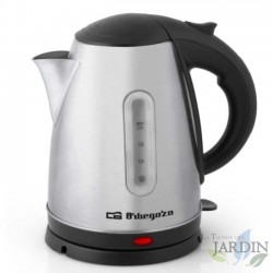 Hervidor de agua Orbegozo 1,7 litros. Calienta líquidos. Cuerpo en INOX. Jarra extraíble. Potencia 2200W.