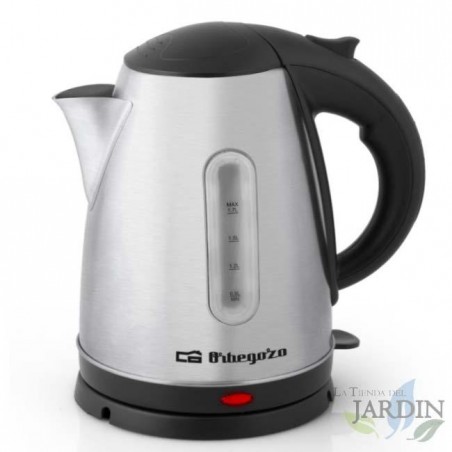 Hervidor de agua Orbegozo 1,7 litros. Calienta líquidos. Cuerpo en INOX. Jarra extraíble. Potencia 2200W.