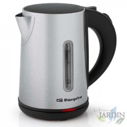 Hervidor de agua Orbegozo. Capacidad 0,8 L. Cuerpo e interior de acero inoxidable. Potencia 900-1100W.