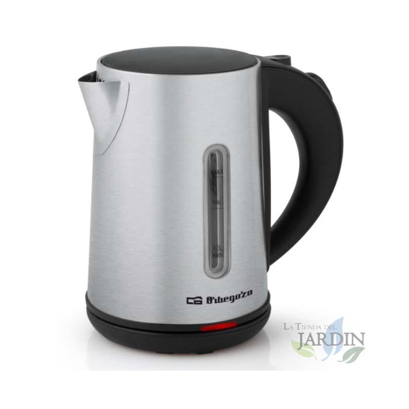 Orbegozo kettle. 0.8 L capacity. Stainless steel body and interior. Power 900-1100W. Orbegozo kettle. 0.8 L capacity. Stainless steel body and interior. Power 900-1100W.