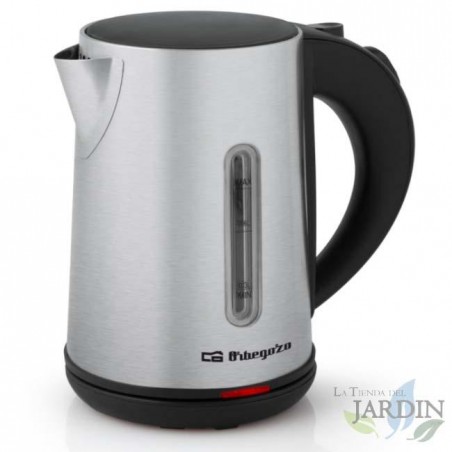 Hervidor de agua Orbegozo. Capacidad 0,8 L. Cuerpo e interior de acero inoxidable. Potencia 900-1100W.