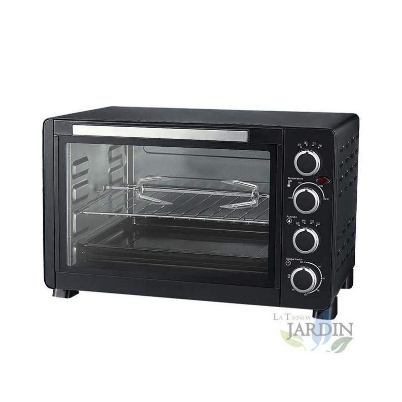 Forno elétrico de mesa de 30 litros, convecção e grelha para assar, 1500 W, temporizador, 38 x 28 x 21 cm Forno elétrico de mesa de 30 litros, convecção e grelha para assar, 1500 W, temporizador, 38 x 28 x 21 cm