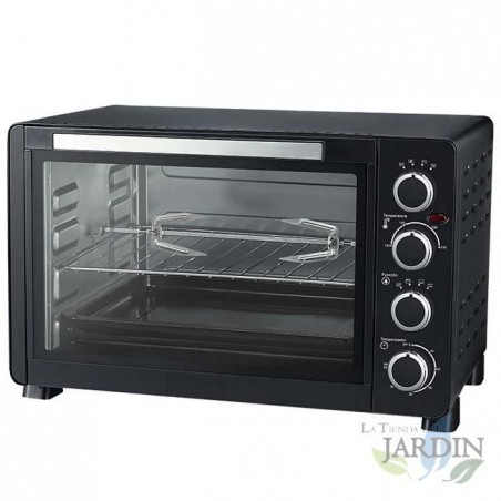 Forno elétrico de mesa de 30 litros, convecção e grelha para assar, 1500 W, temporizador, 38 x 28 x 21 cm