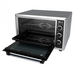 Forno elétrico de mesa de 34 litros, convecção e grelha para assar, 1500 W, temporizador, 50 x 43 x 32 cm