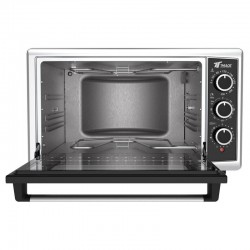 Forno elétrico de mesa de 50 litros, convecção e grelha para assar, 2000 W, temporizador, 58.3x49.8x36.2 cm