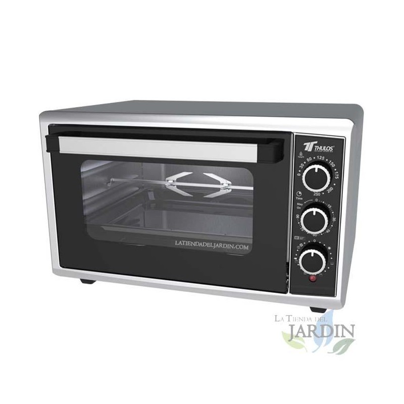 Forno elétrico de mesa de 50 litros, convecção e grelha para assar, 2000 W, temporizador, 58.3x49.8x36.2 cm