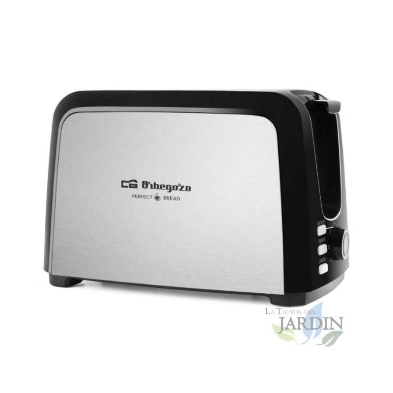 Toaster for 2 slices of Orbegozo bread. Front and rear casing in stainless steel. Power: 750W Toaster for 2 slices of Orbegozo bread. Front and rear casing in stainless steel. Power: 750W