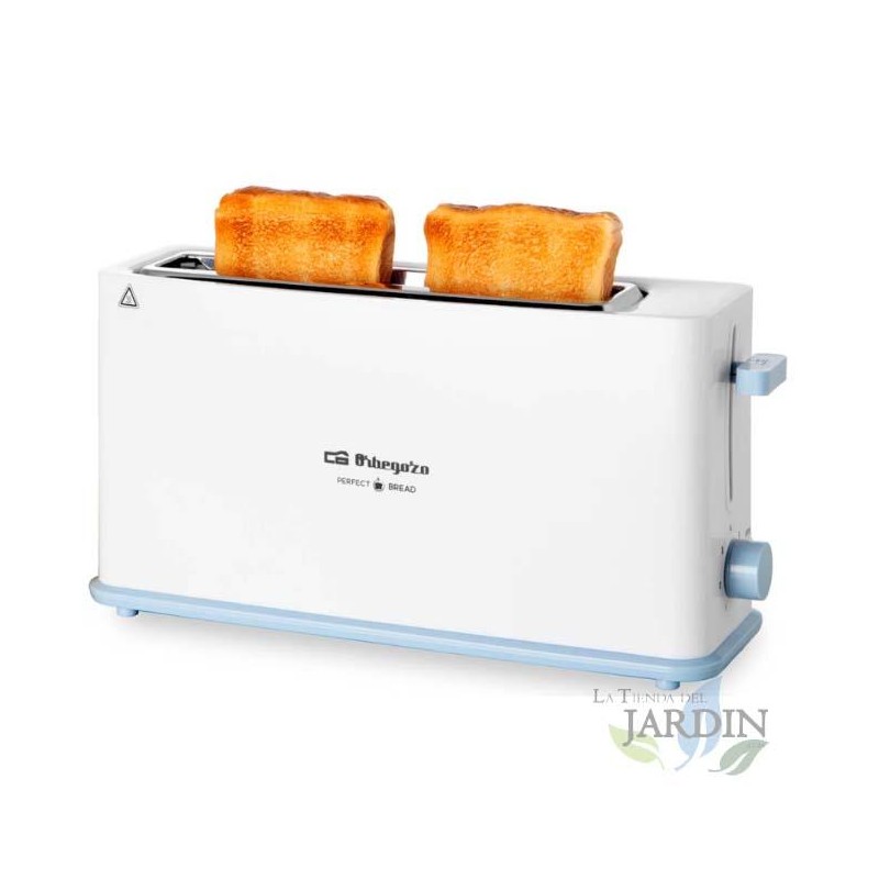 Orbegozo long slot toaster. Wide slot for thick bread 36mm. Extra elevation system. Power 850 W. Orbegozo long slot toaster. Wide slot for thick bread 36mm. Extra elevation system. Power 850 W.