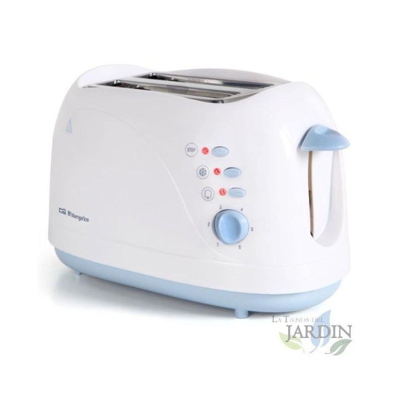  Toaster für 2 Scheiben Orbegozo-Brot.  Brötchen aufwärmen.  Auftaufunktion.  Leistung 750W.