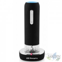 Orbegozo rechargeable electric corkscrew. Ergonomic design. Easy to use. Extracts and retrieves the cork in seconds.