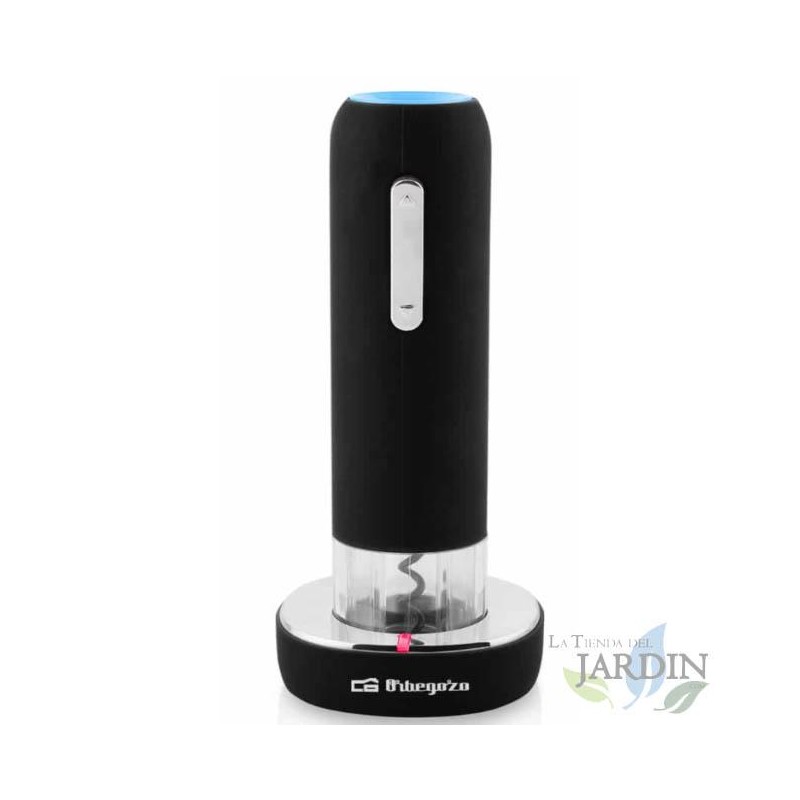 Orbegozo rechargeable electric corkscrew. Ergonomic design. Easy drive. Extraction and recovery of the cork in seconds. Orbegozo rechargeable electric corkscrew. Ergonomic design. Easy drive. Extraction and recovery of the cork in seconds.