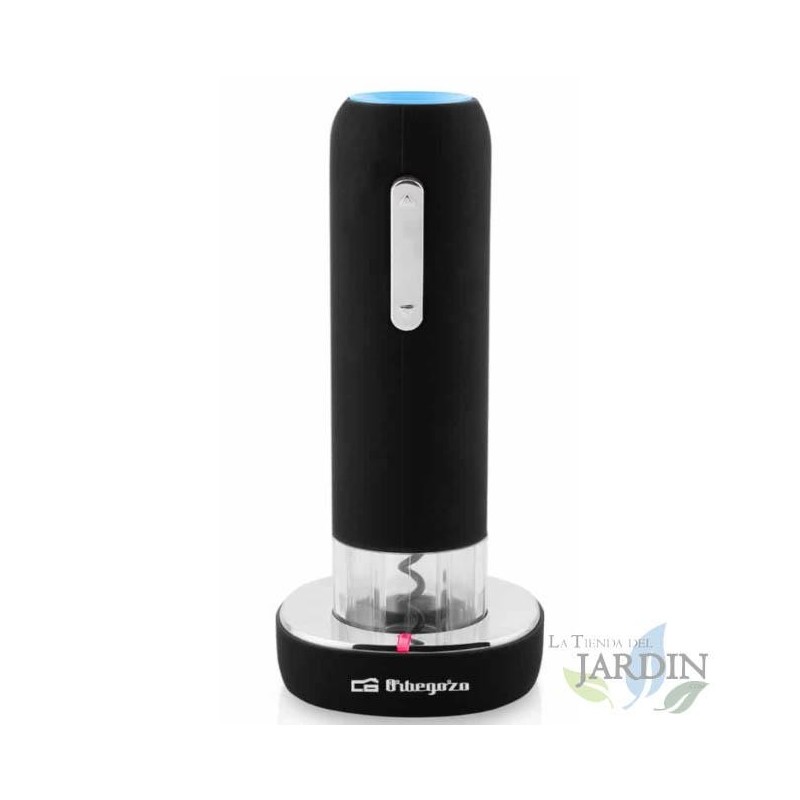 Orbegozo rechargeable electric corkscrew. Ergonomic design. Easy to use. Extracts and retrieves the cork in seconds.