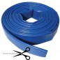  Flacher Ablaufschlauch 32MM, PRO METER GESCHNITTEN, aus blauem Polyester-PVC, Layflat-Gummi für Brände, Bau und Schwimmbäder