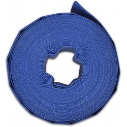  FLAT HOSE 40mm cut per meter, reinforced for water discharge, Polyester PVC Blue Rubber Layflat