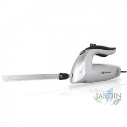 Orbegozo electric knife. Serrated stainless steel blade. Includes an additional blade for frozen foods.