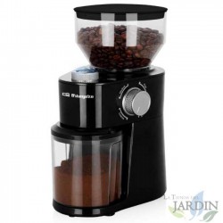 Orbegozo coffee grinder. 200 W power. Burr system. Progressive coffee grinder selector.