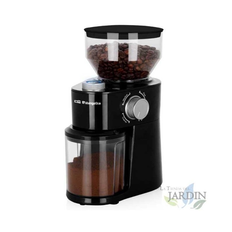 Orbegozo Kaffeemühle. 200 W Leistung. Mahlwerk. Progressiver Mahlgradwähler.