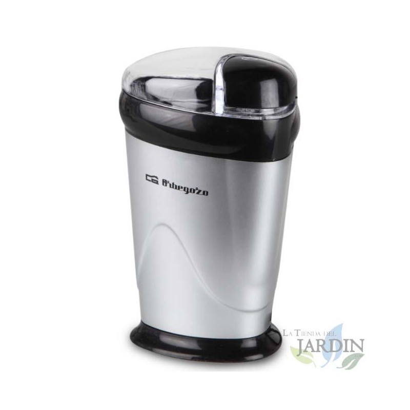 Macinacaffè Orbegozo. Potenza 150W. Lama e ciotola in acciaio inossidabile. Interruttore di sicurezza. Coperchio trasparente. Macinacaffè Orbegozo. Potenza 150W. Lama e ciotola in acciaio inossidabile. Interruttore di sicurezza. Coperchio trasparente.