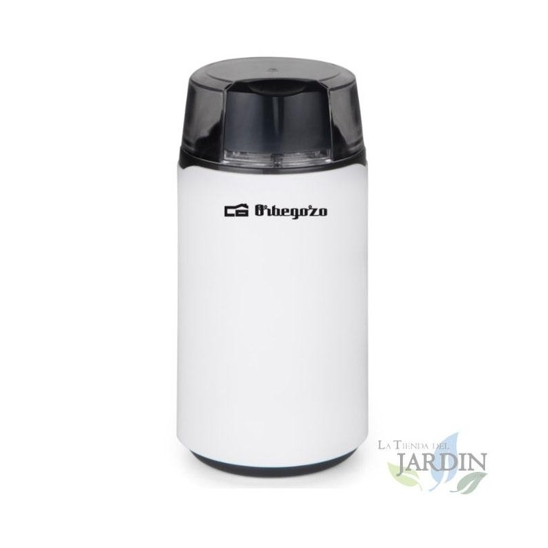 Moedor de café Orbegozo. Potência de 200 W. Lâmina de aço inoxidável.