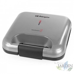 Orbegozo Sandwichmaker. Antihaftbeschichtete quadratische Platten. 800 W Leistung.