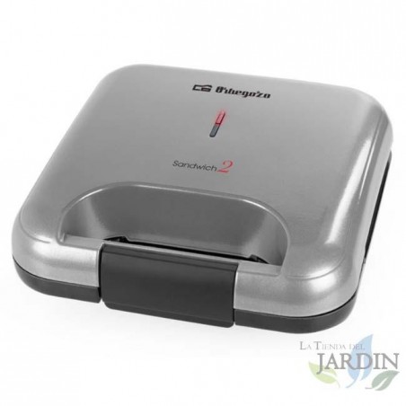 Orbegozo Sandwichmaker. Antihaftbeschichtete quadratische Platten. 800 W Leistung.