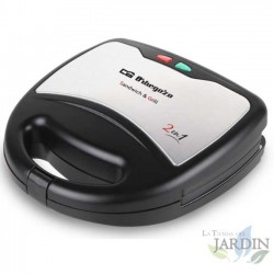 Orbegozo 2-in-1 Multifunction Sandwich Maker. Interchangeable plates. Sandwich and grill. Non-stick coating. 750W.