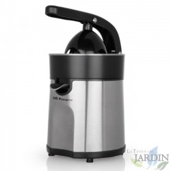 Espremedor de frutas Orbegozo em aço inoxidável. Potência de 85 W. Motor CA. Ligação automática ao detectar pressão.