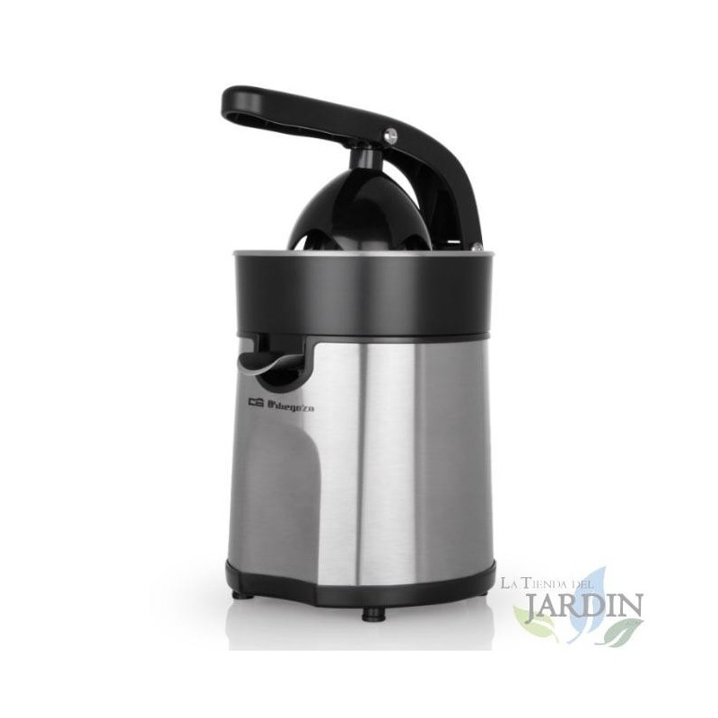 Orbegozo stainless steel juicer. 85W power. AC motor. Automatic switch-on when pressure is detected.