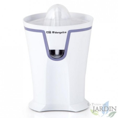 Spremiagrumi Orbegozo. Potenza 40 W. Estrazione continua del succo. Rotazione bidirezionale.  2 coni di compressione.