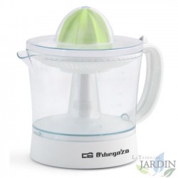 Orbegozo juicer. 25W power. 1-liter capacity. Pulp regulator. 2 juicing cones.