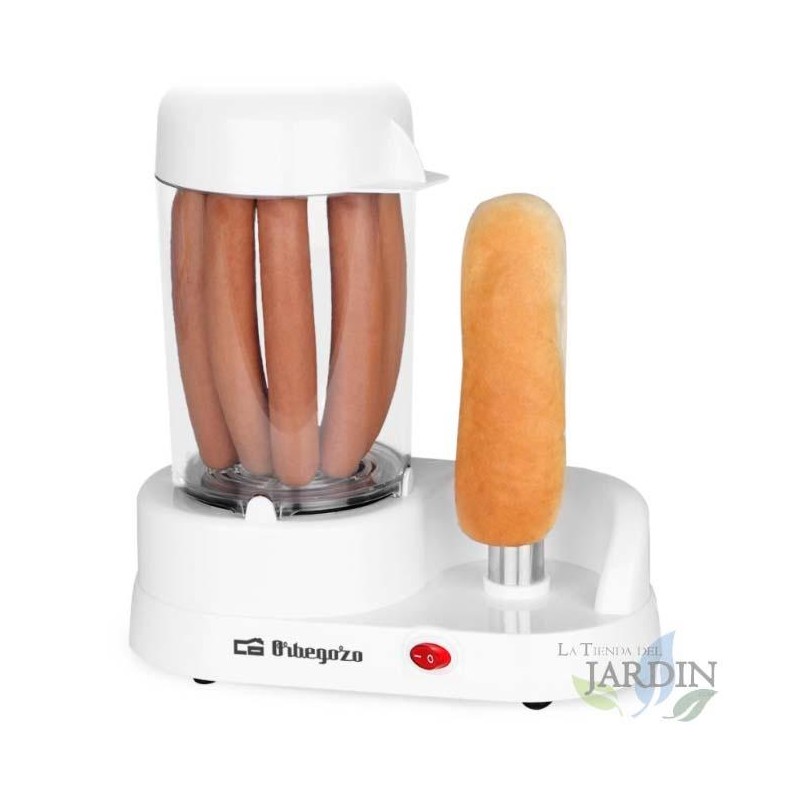 Machine de hot-dogs Orbegozo 350W. Cuisson vapeur, Capacité 6 saucisses