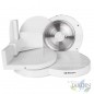 White Orbegozo Slicer 150 W. Stainless steel blade. Button with 3 speeds. Adjustment of slice thickness. White Orbegozo Slicer 150 W. Stainless steel blade. Button with 3 speeds. Adjustment of slice thickness.
