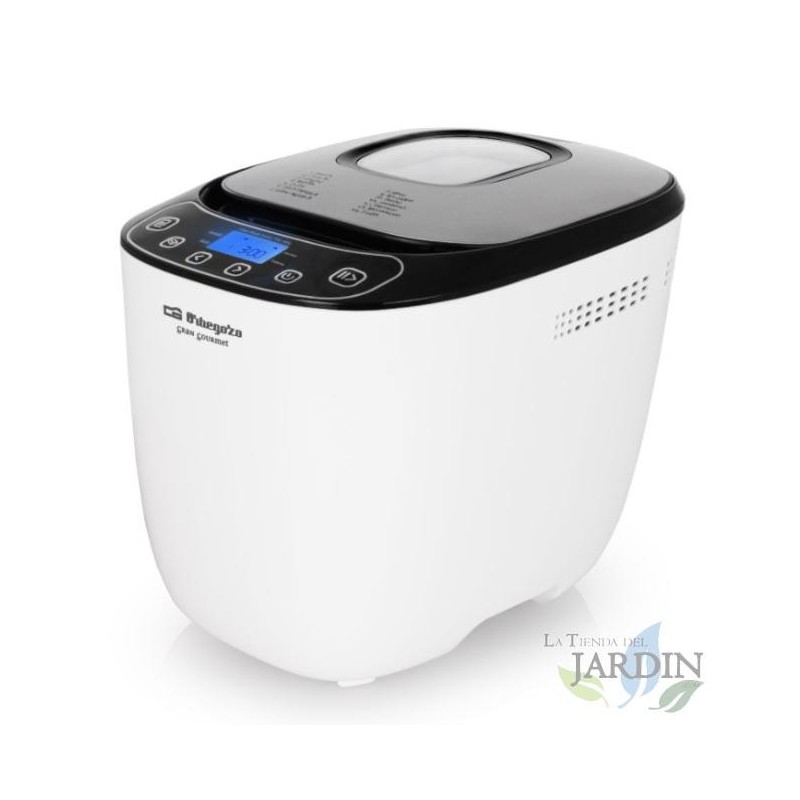 Machine a pain Orbegozo 550W. Pains jusqu'à 0,7 kg - 1 kg. Minuterie jusqu'à 13 heures Machine a pain Orbegozo 550W. Pains jusqu'à 0,7 kg - 1 kg. Minuterie jusqu'à 13 heures