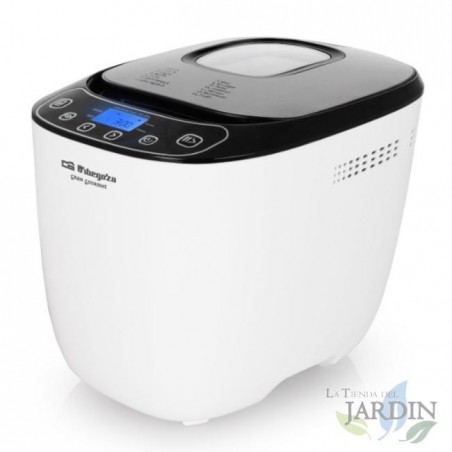 Panificio Orbegozo. Potenza 550W.  Selezione della pezzatura del pane 0,7 kg - 1 kg. Timer fino a 13 ore.