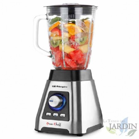 Mixeur à Smoothie Power Orbegozo BV15000 1500W. Pichet en verre gradué d'une capacité de 1,5 L. Corps en acier inoxydable