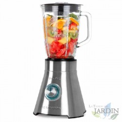 Orbegozo blender. 1500W. Graduated glass jug with 1.5L capacity. Stainless steel body.
