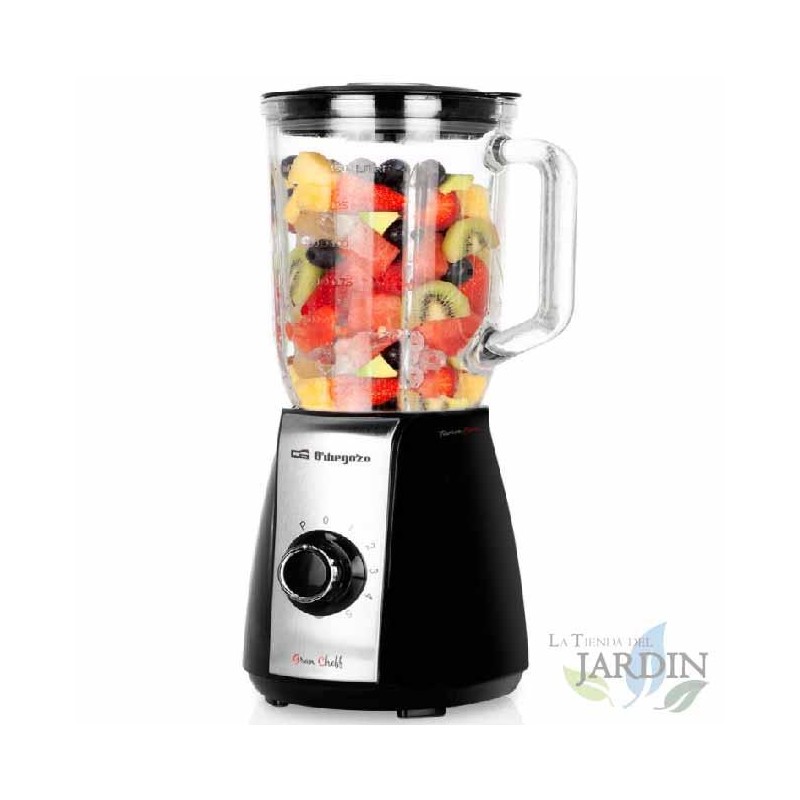 Orbegozo Mixer aus Glas. Kristallglas. Fassungsvermögen 1,5 Liter. 5 Geschwindigkeiten + TURBO. Ice-Crusher-Funktion. Leis Orbegozo Mixer aus Glas. Kristallglas. Fassungsvermögen 1,5 Liter. 5 Geschwindigkeiten + TURBO. Ice-Crusher-Funktion. Leis