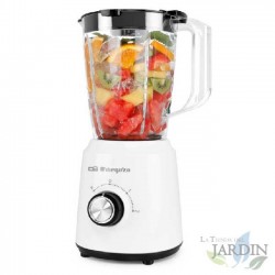 Orbegozo Mixer. 1,5 Liter Fassungsvermögen. 4-teilige Edelstahlklinge. 2 Geschwindigkeiten + Turbo. Leistung: 500 W.