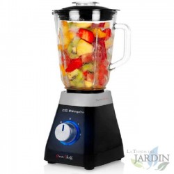  Orbegozo Mixer aus Glas.  Glaskrug 1 L Fassungsvermögen.  2 Geschwindigkeiten + TURBO.  Ice-Crusher-Funktion.  Leistung 500W.