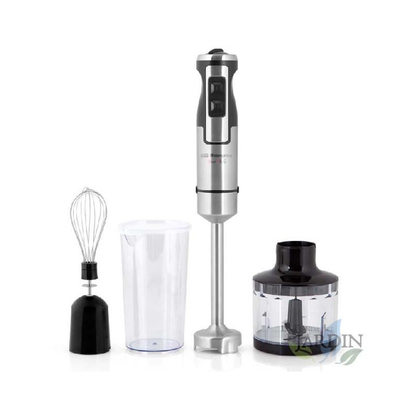 INOX Orbegozo 1000W hand blender with accessories. 2 speeds. TURBO function. INOX Orbegozo 1000W hand blender with accessories. 2 speeds. TURBO function.