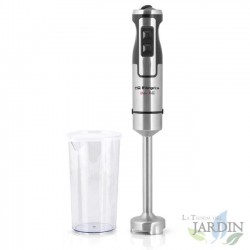 Orbegozo 1000W Stabmixer aus Edelstahl. 2 Geschwindigkeiten. Turbofunktion. Klinge aus Edelstahl.