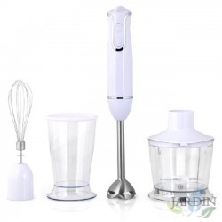 Orbegozo Mixer-Zerkleinerer. 2 Geschwindigkeiten. 600 ml Mixbecher und Messbecher. 500 ml Universalzerkleinerer mit Deckel. 800 