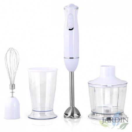 Orbegozo Mixer-Zerkleinerer. 2 Geschwindigkeiten. 600 ml Mixbecher und Messbecher. 500 ml Universalzerkleinerer mit Deckel. 800 