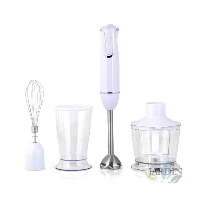 Frullatore-tritatutto Orbegozo. 2 velocità. Bicchiere per mescolare da 600 ml e misurino. Tritatutto universale da 500 ml con co