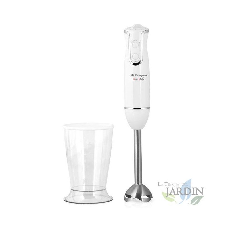 Mixeur plongeant Orbegozo 800W. 2 vitesses. Mélangeur 600 ml et gobelet doseur Mixeur plongeant Orbegozo 800W. 2 vitesses. Mélangeur 600 ml et gobelet doseur