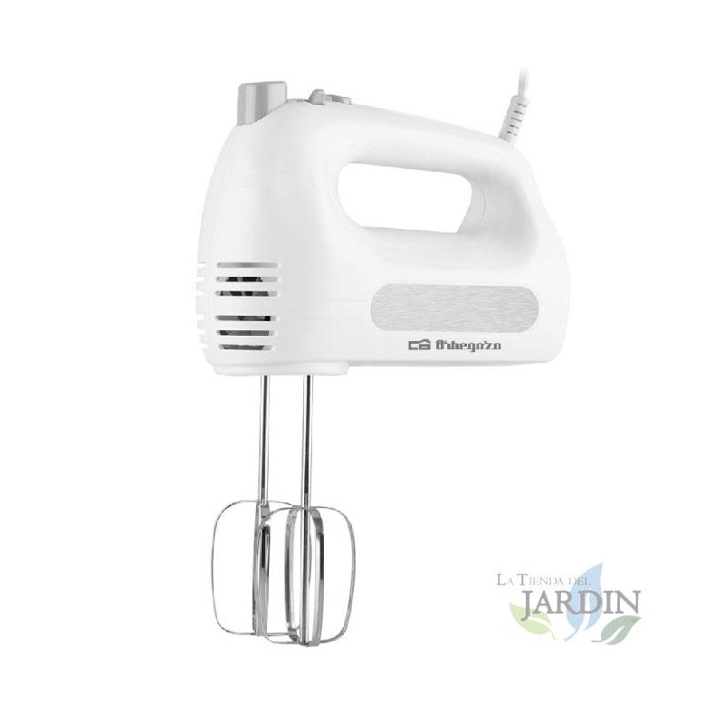 Knetmaschine Orbegozo 300 W. 6 Geschwindigkeitsstufen + Turbo.  Rühr- und Knetstäbe aus Edelstahl.  Knetmaschine Orbegozo 300 W. 6 Geschwindigkeitsstufen + Turbo.  Rühr- und Knetstäbe aus Edelstahl.