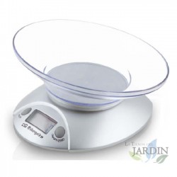 Balança eletrônica de cozinha Orbegozo. Display LCD de 17,5 mm. Tigela transparente. Capacidade máxima: 3 kg. Peso: 1 g.
