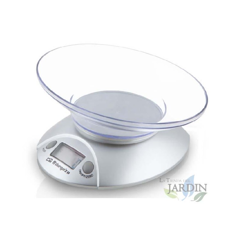 Orbegozo elektronisches Küchengewicht. LCD-Anzeige 17,5 mm. Transparente Schale. Maximale Kapazität: 3 kg. Skaliert: 1g. Orbegozo elektronisches Küchengewicht. LCD-Anzeige 17,5 mm. Transparente Schale. Maximale Kapazität: 3 kg. Skaliert: 1g.