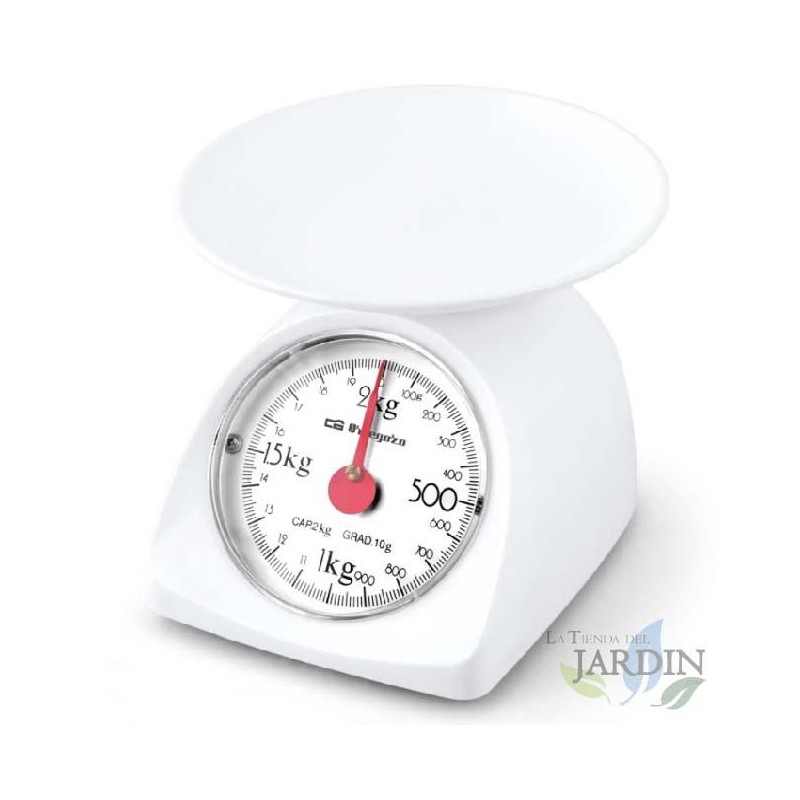 Balança de cozinha mecânica, de plástico, até 2 kg, balança de 10 g, balança de cozinha, mecânica, de precisão Balança de cozinha mecânica, de plástico, até 2 kg, balança de 10 g, balança de cozinha, mecânica, de precisão