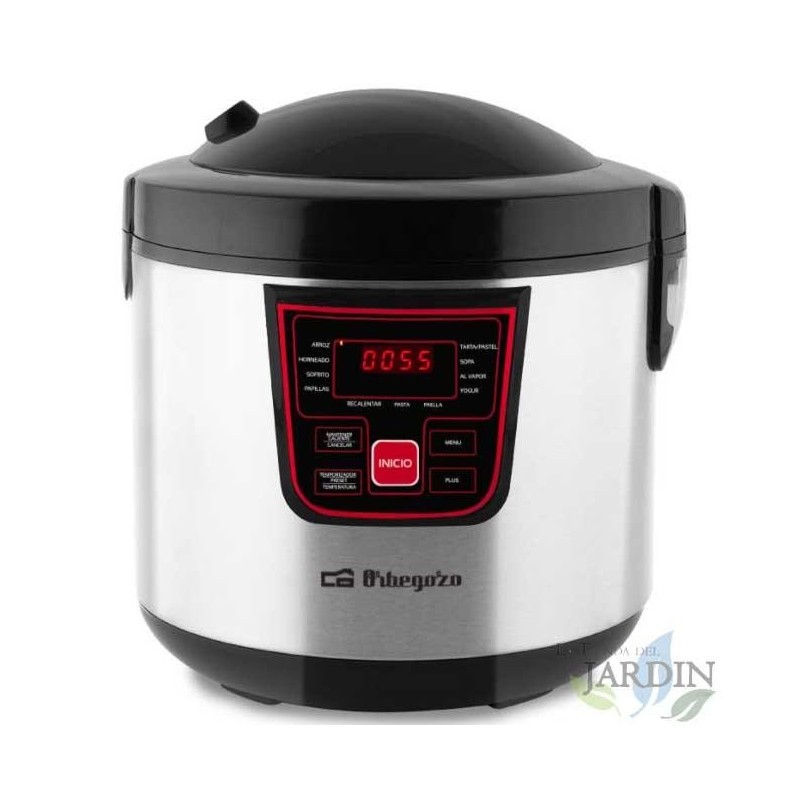 Máquina de cozinhar programável Orbegozo. Capacidade de 5 litros. 11 programas. Temporizador de 24 horas. Potência de 860 W.